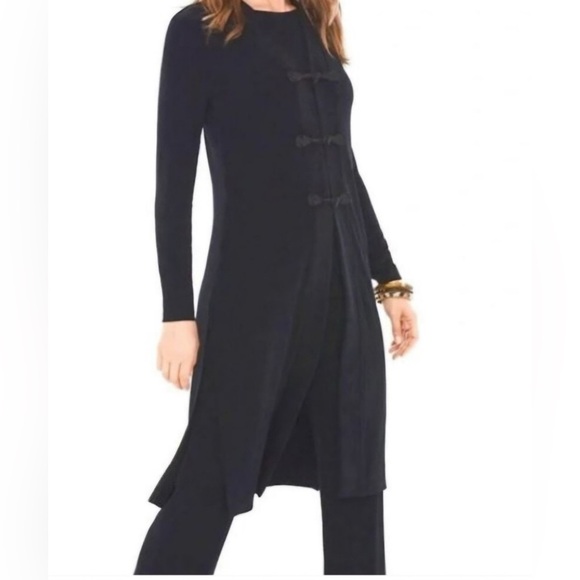 Chico's Dresses & Skirts - Chicos new black Jacket 3 US XL Travel Toggle Button Stretch Relaxed Comfort